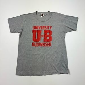 VTG 80’s University Of Budweiser Short Sleeve T-Shirt Size XL